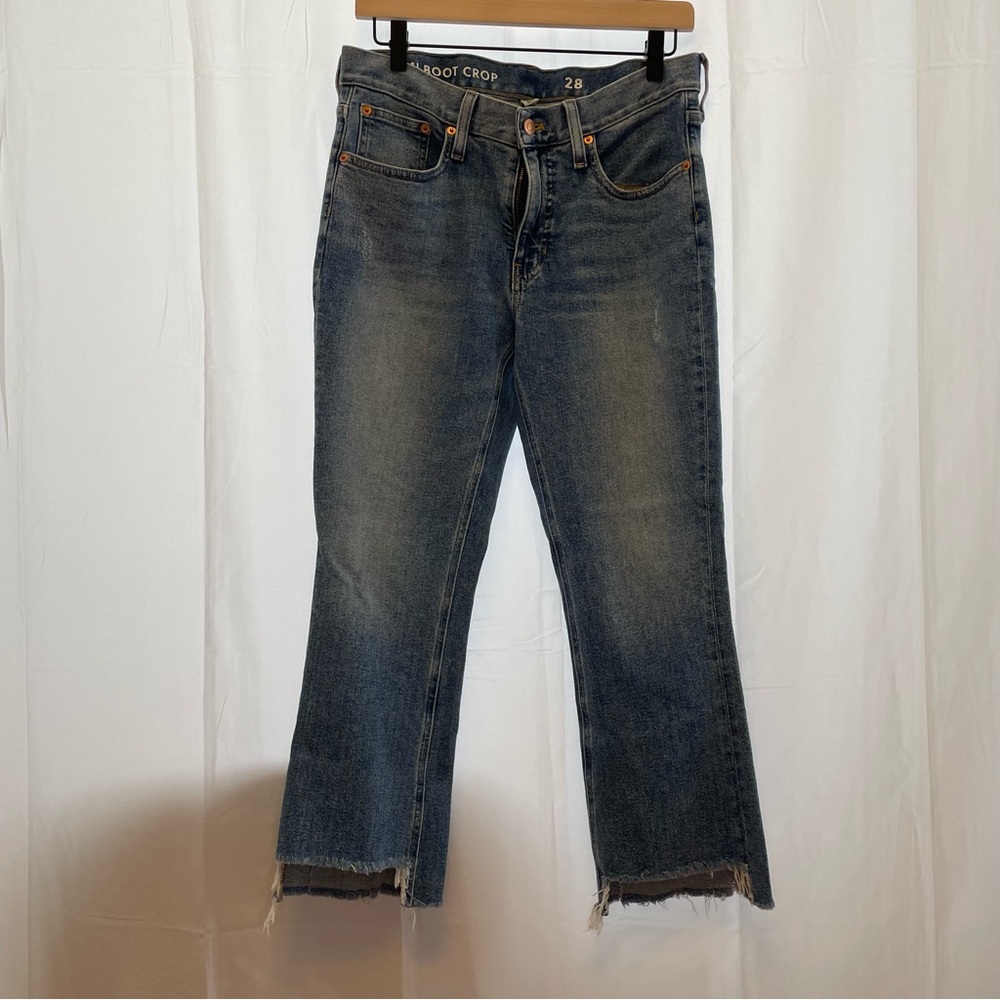 J. Crew Blue Ankle Cropped Jeans with Mid-Rise Fit
